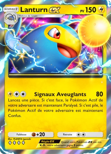 Carte Pokémon Lanturn-ex de l'extension Booster de Luxe ex