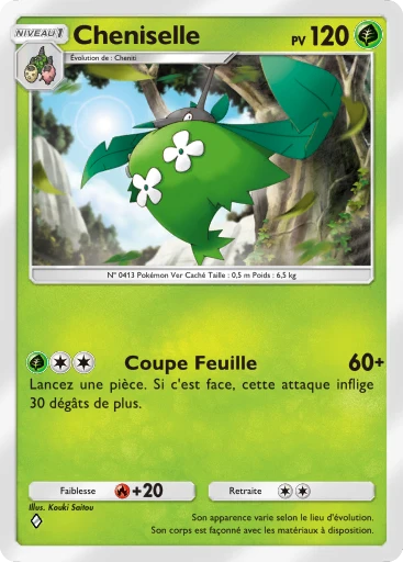 Carte Pokémon Cheniselle de l'extension Choc Spatio-Temporel