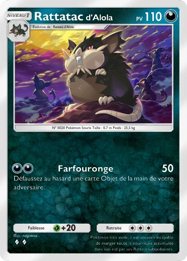 Carte Pokémon Rattatac d'Alola de l'extension Gardiens Astraux