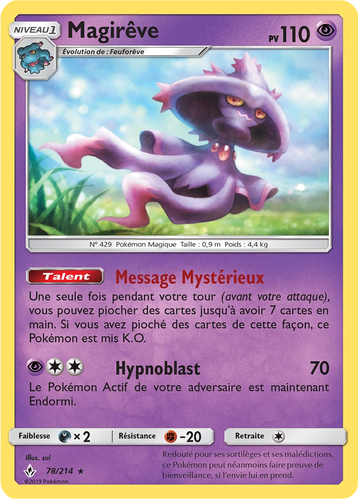 Carte Pokémon Magirêve de l'extension Alliance Infaillible