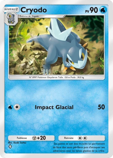 Carte Pokémon Cryodo de l'extension Booster de Luxe Méga
