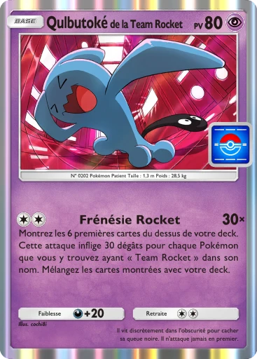 Carte Pokémon Qulbutoké de la Team Rocket de l'extension Promo-B