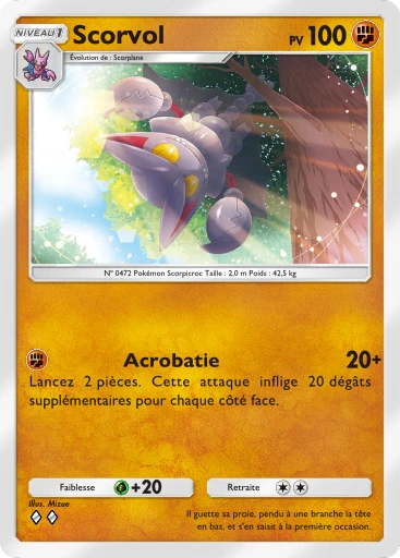 Carte Pokémon Scorvol de l'extension Choc Spatio-Temporel
