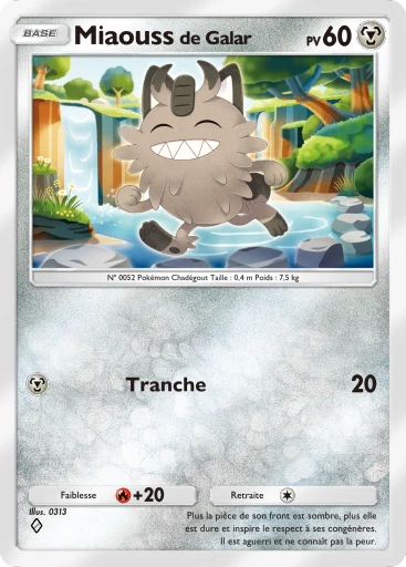 Carte Pokémon Miaouss de Galar de l'extension Booster de Luxe Méga