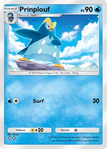 Carte Pokémon Prinplouf de l'extension Choc Spatio-Temporel