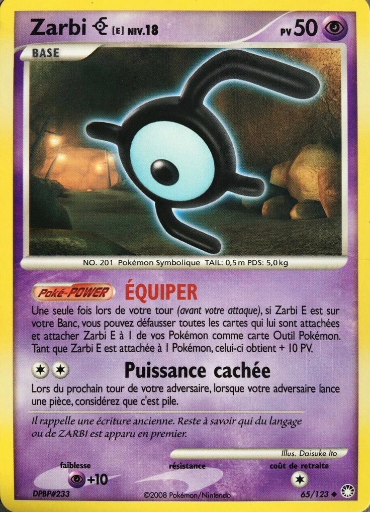 Carte Pokémon Zarbi de l'extension Trésors Mystérieux
