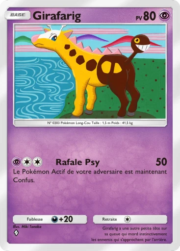 Carte Pokémon Girafarig de l'extension Sagesse entre Ciel et Mer