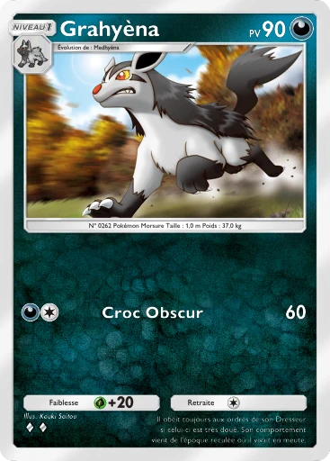 Carte Pokémon Grahyèna de l'extension Choc Spatio-Temporel
