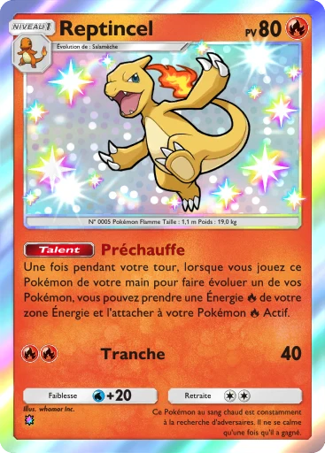 Carte Pokémon Reptincel de l'extension Méga-Rayonnement