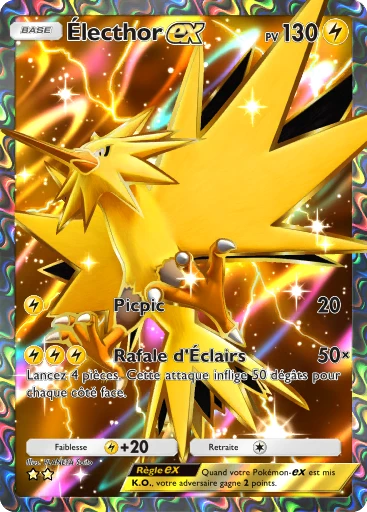 Carte Pokémon Électhor-ex de l'extension Puissance Génétique