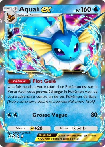 Carte Pokémon Aquali-ex de l'extension Booster de Luxe Méga