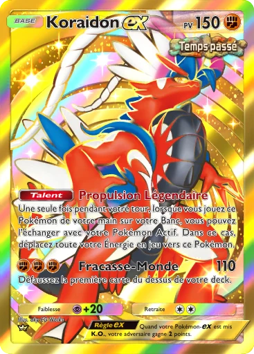 Carte Pokémon Koraidon-ex de l'extension Booster de Luxe Méga