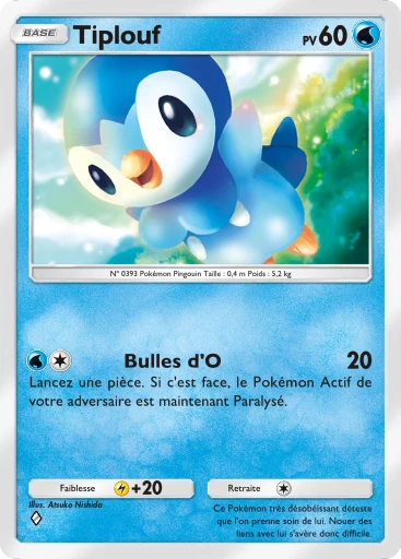 Carte Pokémon Tiplouf de l'extension Jours Heureux