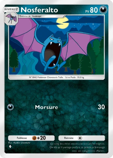 Carte Pokémon Nosferalto de l'extension Booster de Luxe ex