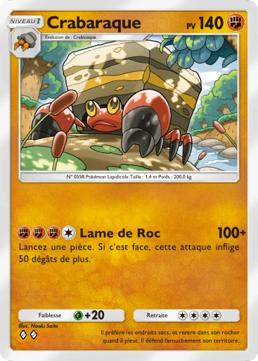Carte Pokémon Crabaraque de l'extension Source Secrète
