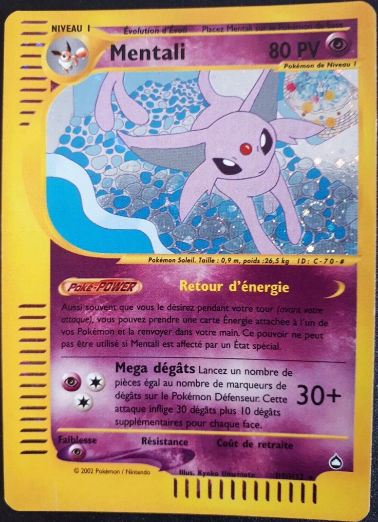 Carte Pokémon Mentali de l'extension Aquapolis
