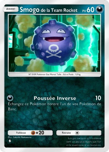 Carte Pokémon Smogo de la Team Rocket de l'extension L'Ambition de la Team Rocket