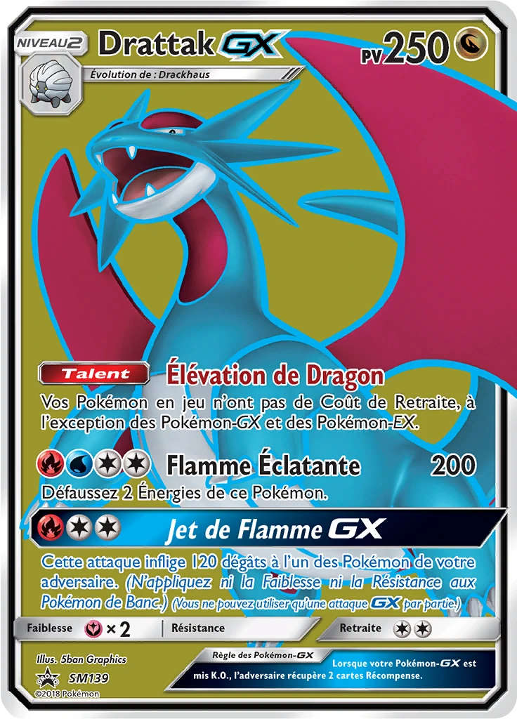 Carte Pokémon Drattak GX de l'extension Promo SM