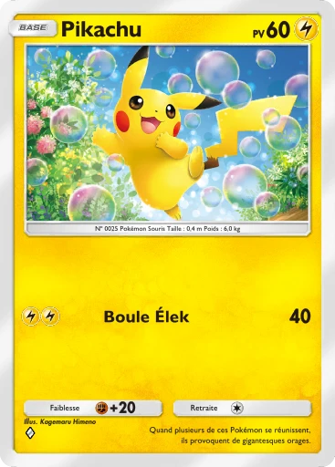 Carte Pokémon Pikachu de l'extension Jours Heureux
