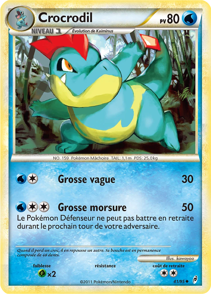 Carte Pokémon Crocrodil de l'extension L'appel des Légendes