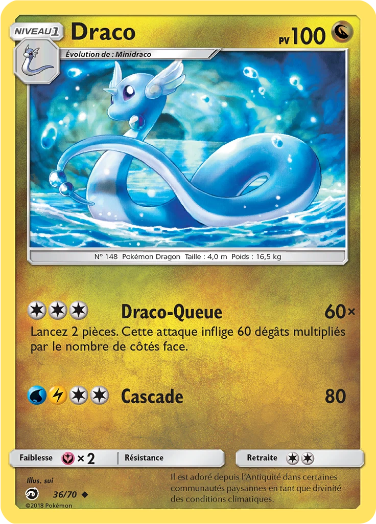 Carte Pokémon Draco de l'extension Majesté Des Dragons