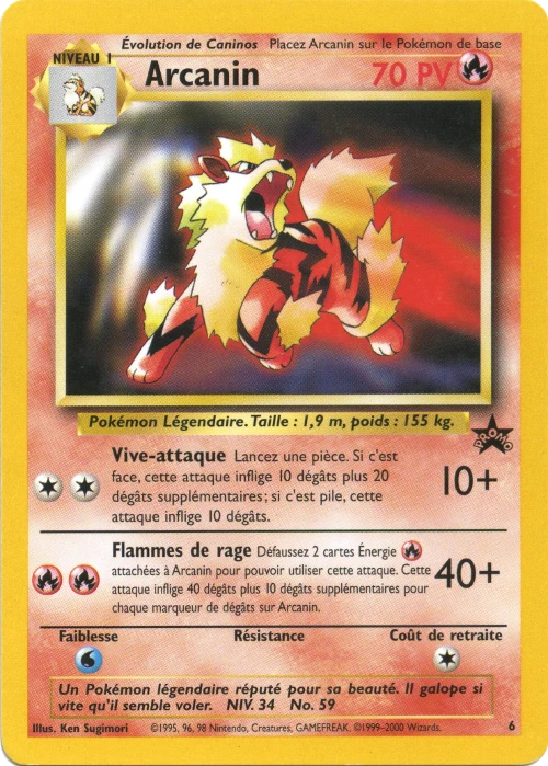 Carte Pokémon Arcanin de l'extension Wizards Black Star Promos