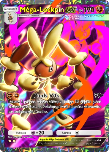 Carte Pokémon Méga-Lockpin-ex de l'extension Embrasement Écarlate
