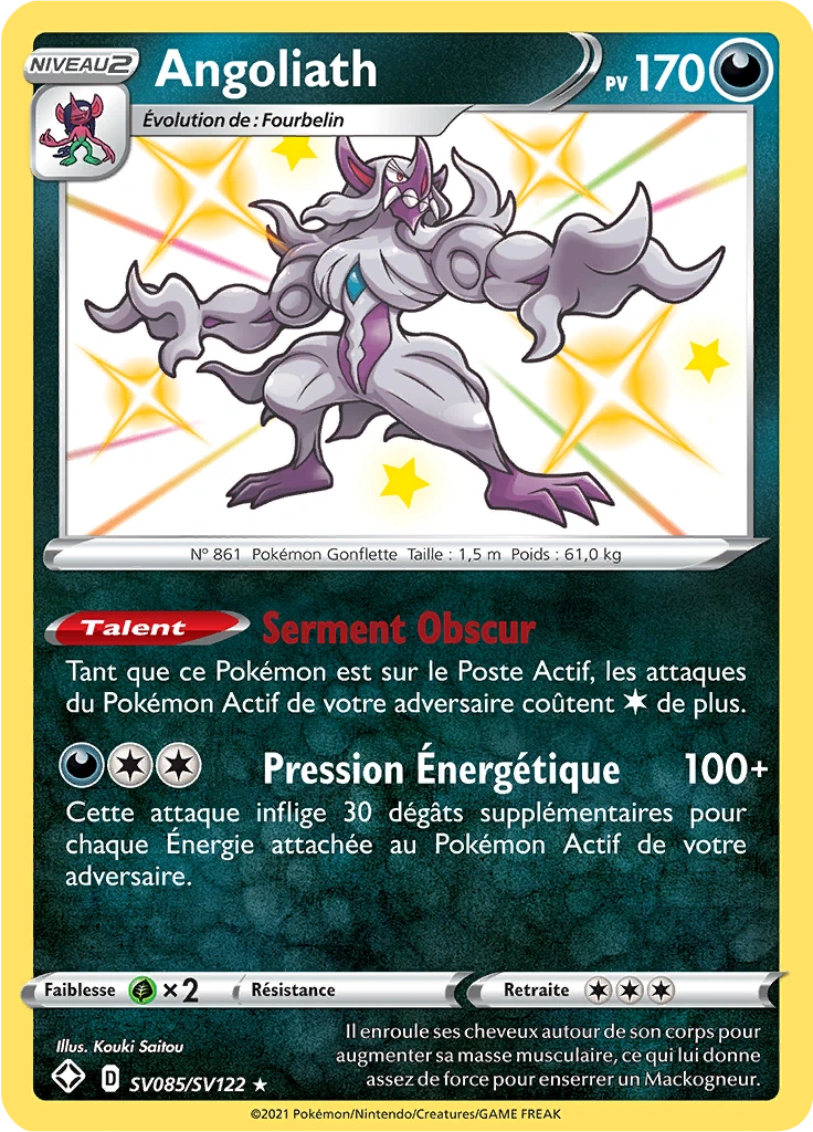Carte Pokémon Angoliath de l'extension Destinées Radieuses