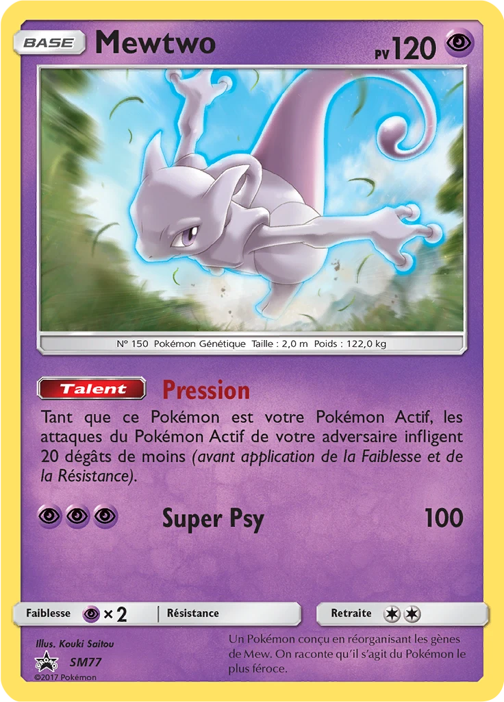 Carte Pokémon Mewtwo de l'extension Promo SM
