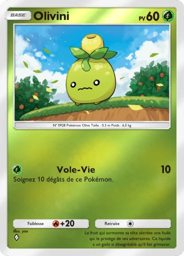 Carte Pokémon Olivini de l'extension Booster de Luxe Méga