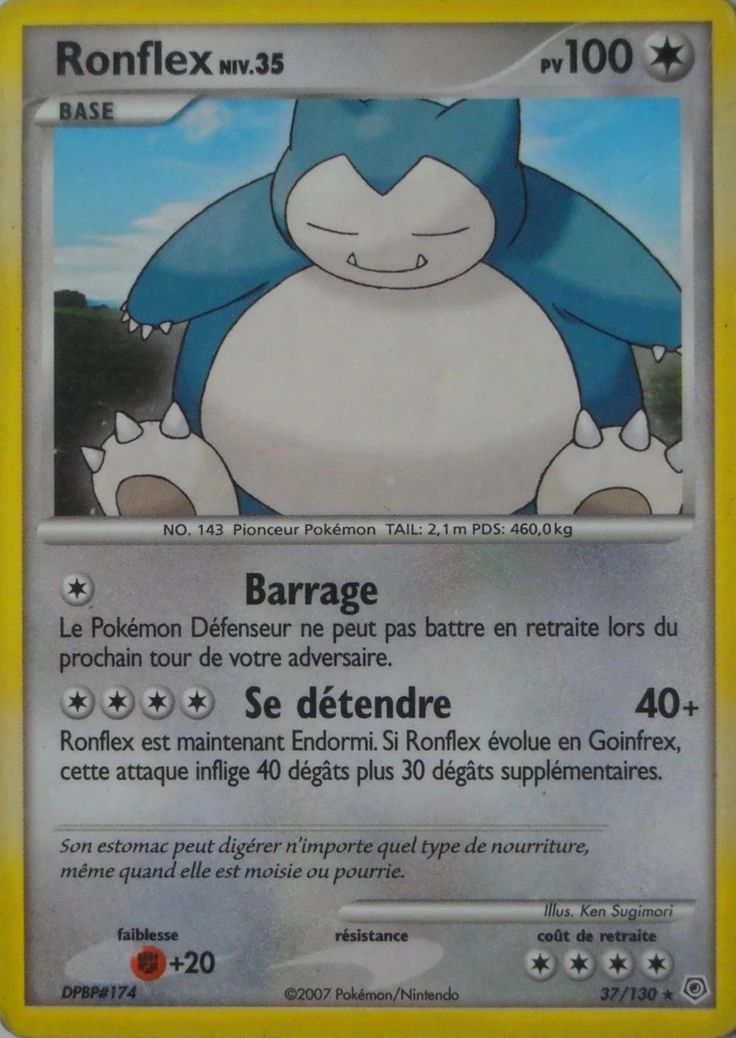 Carte Pokémon Ronflex de l'extension Diamant & Perle