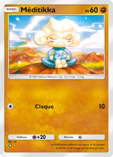 Carte Pokémon Méditikka de l'extension Parade Onirique