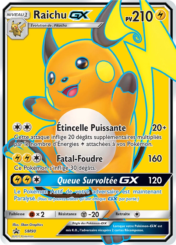Carte Pokémon Raichu GX de l'extension Promo SM