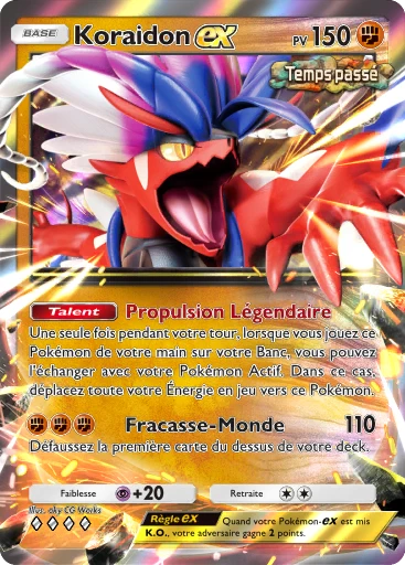Carte Pokémon Koraidon-ex de l'extension Booster de Luxe Méga