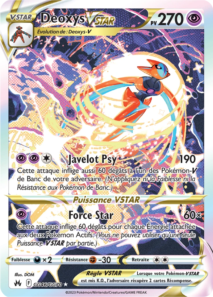 Carte Pokémon Deoxys VSTAR de l'extension Zénith Suprême