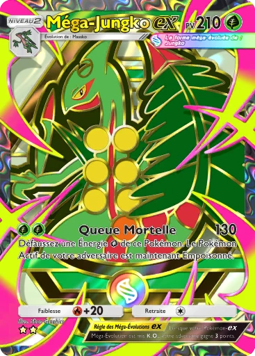 Carte Pokémon Méga-Jungko-ex de l'extension Booster de Luxe Méga