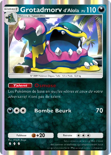 Carte Pokémon Grotadmorv d'Alola de l'extension Parade Onirique