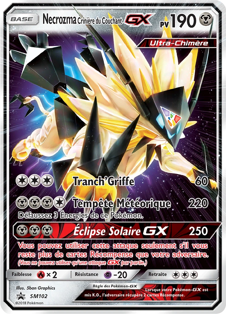 Carte Pokémon Necrozma Crinière du Couchant GX de l'extension Promo SM