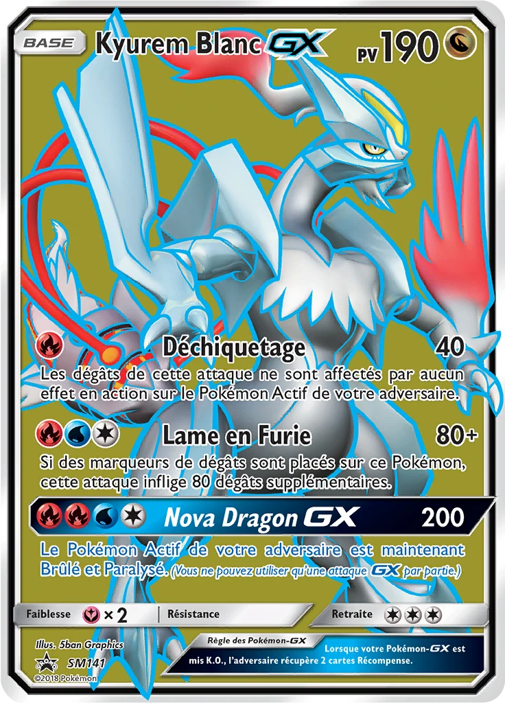 Carte Pokémon Kyurem Blanc GX de l'extension Promo SM