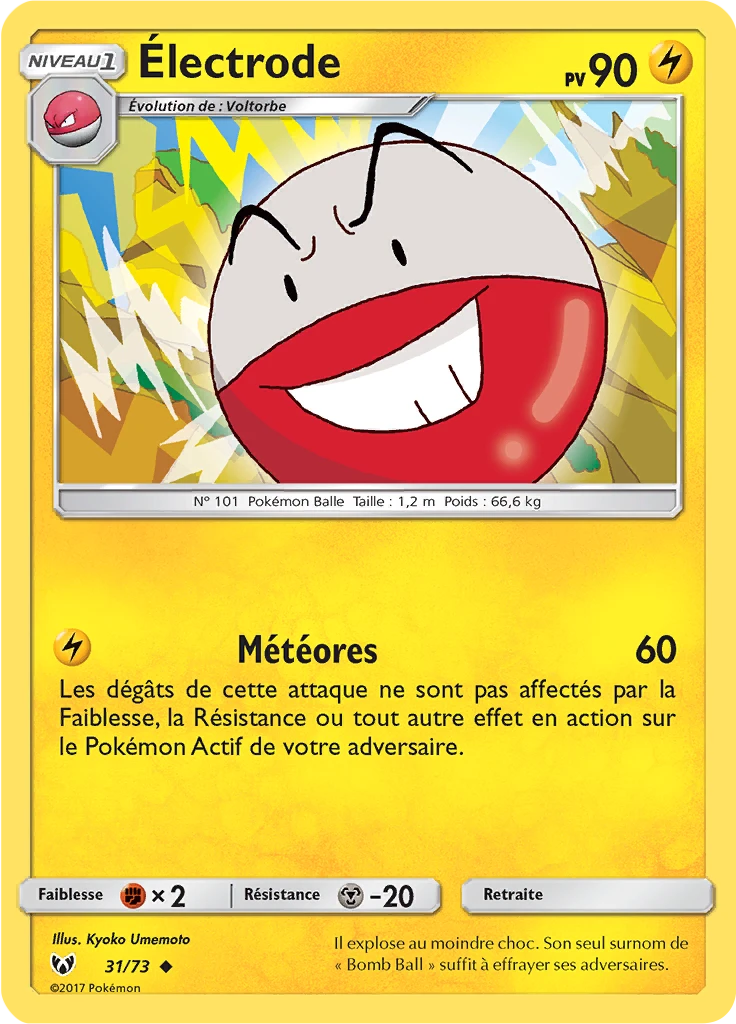 Carte Pokémon Électrode de l'extension Légendes Brillantes