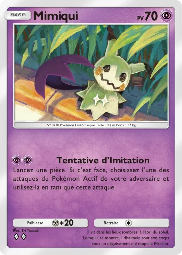 Carte Pokémon Mimiqui de l'extension La Clairière d'Évoli