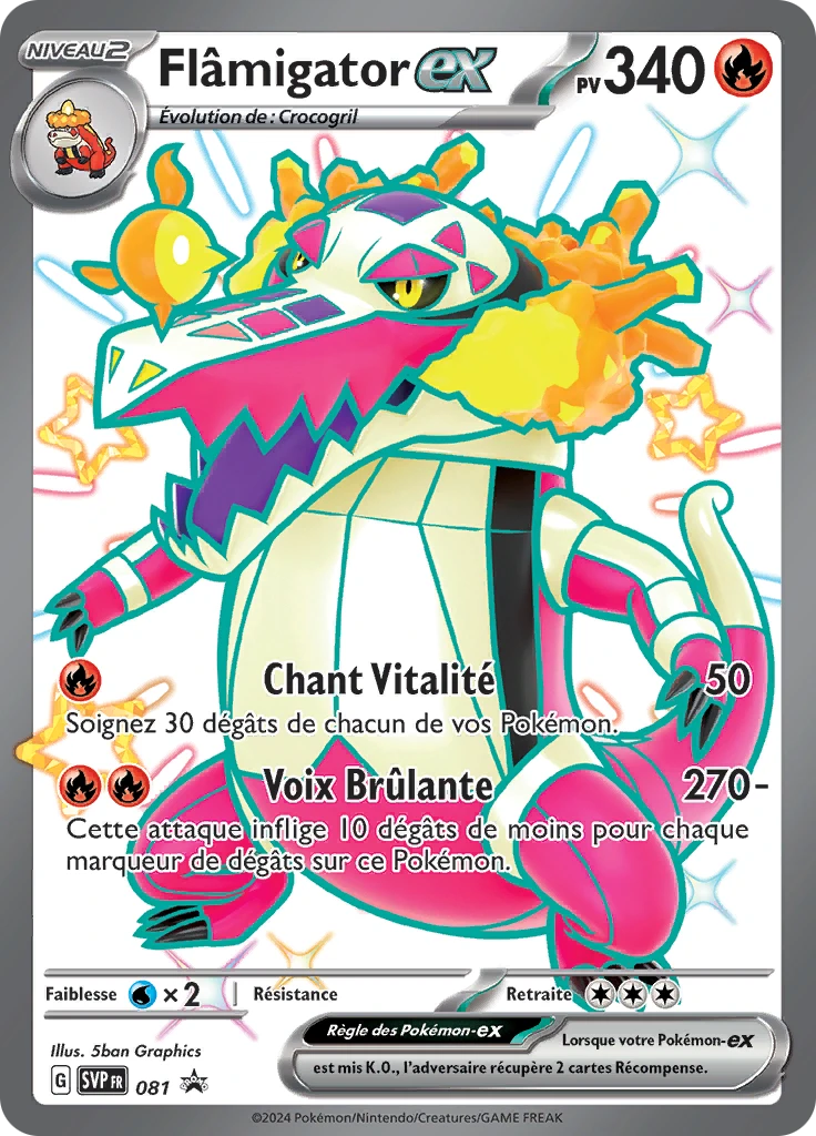 Carte Pokémon Flâmigator-ex de l'extension SVP Black Star Promos