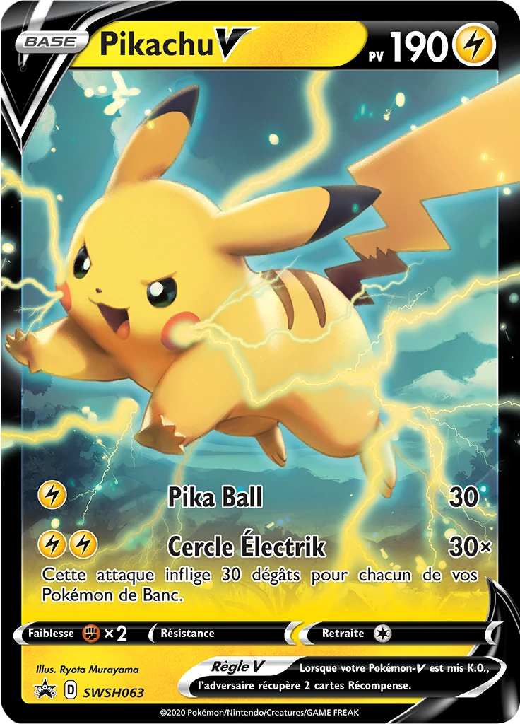 Carte Pokémon Pikachu V de l'extension Promo SWSH