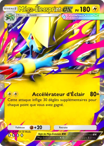 Carte Pokémon Méga-Élecsprint-ex de l'extension Booster de Luxe Méga