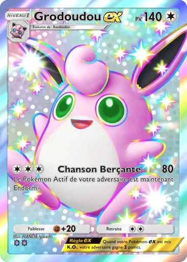 Carte Pokémon Grodoudou-ex de l'extension Gardiens Astraux