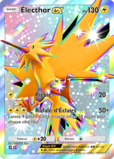 Carte Pokémon Électhor-ex de l'extension La Clairière d'Évoli