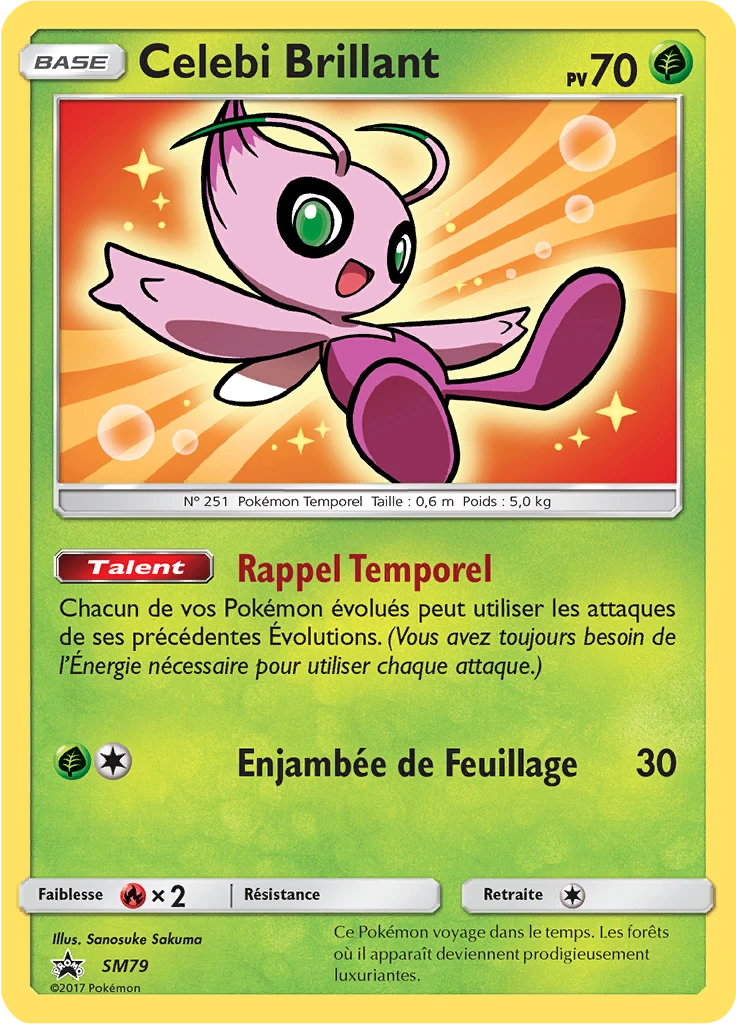 Carte Pokémon Celebi Brillant de l'extension Promo SM