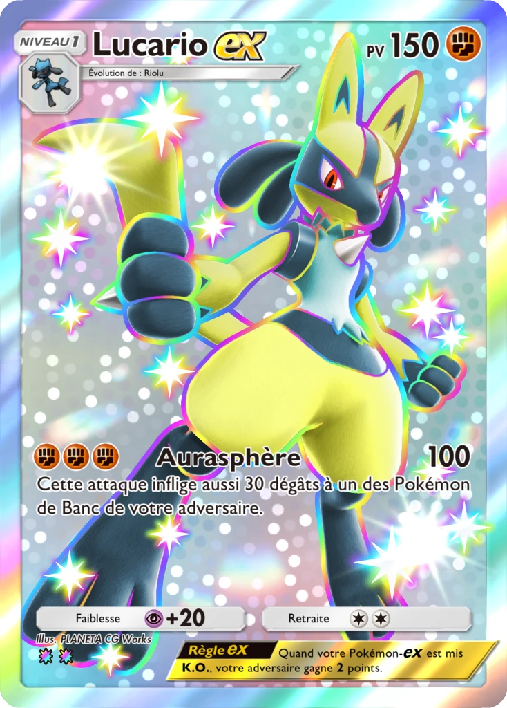 Carte Pokémon Lucario-ex de l'extension Réjouissances Rayonnantes