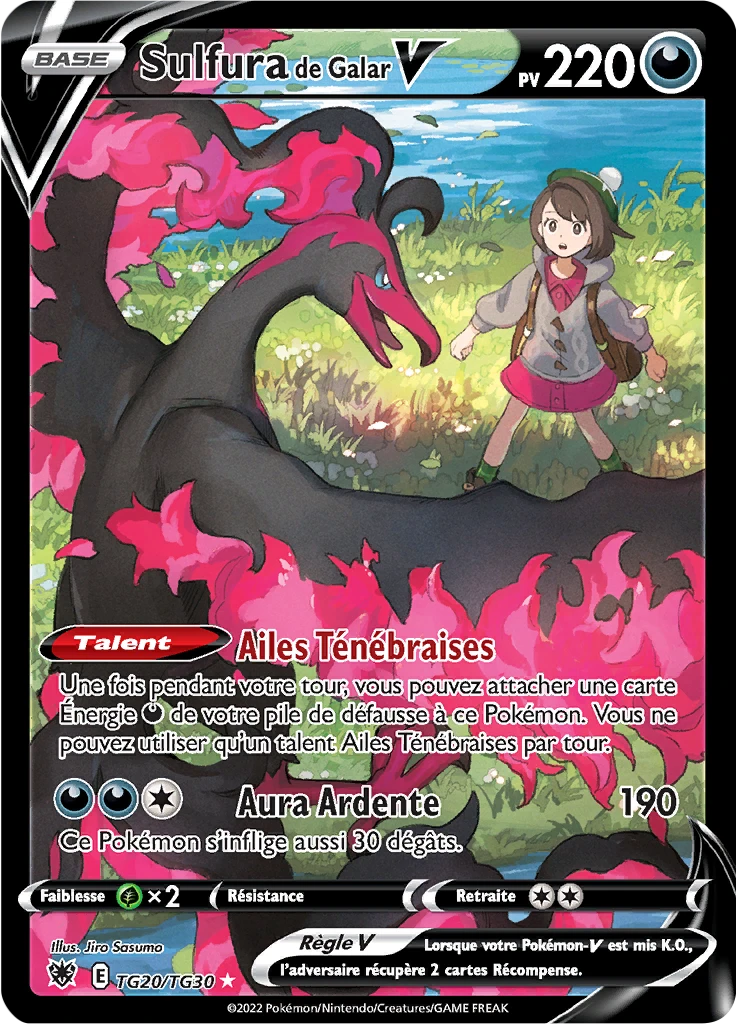 Carte Pokémon Sulfura de Galar V de l'extension Astres Radieux