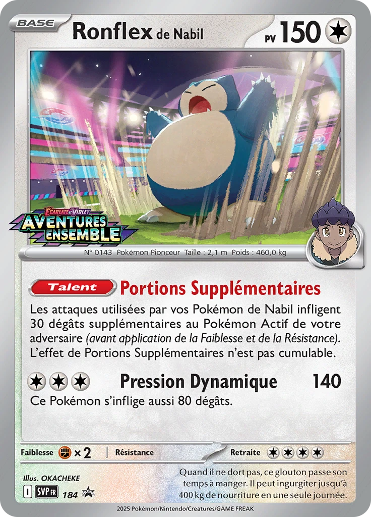 Carte Pokémon Ronflex de Nabil de l'extension SVP Black Star Promos